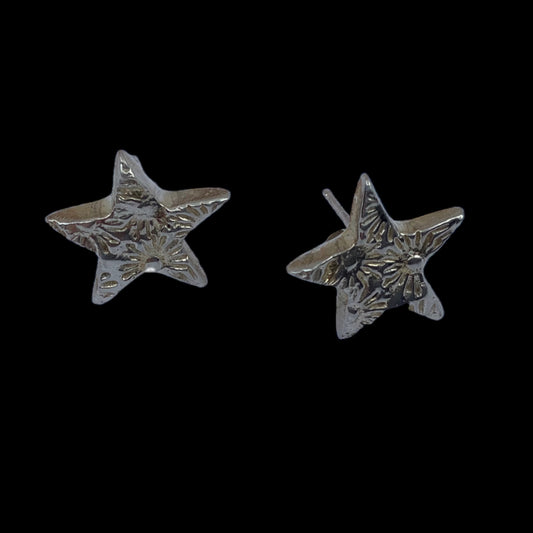 Star Earring - Textured flower