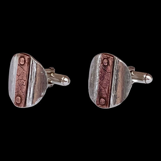 Cufflinks - Copper leaf